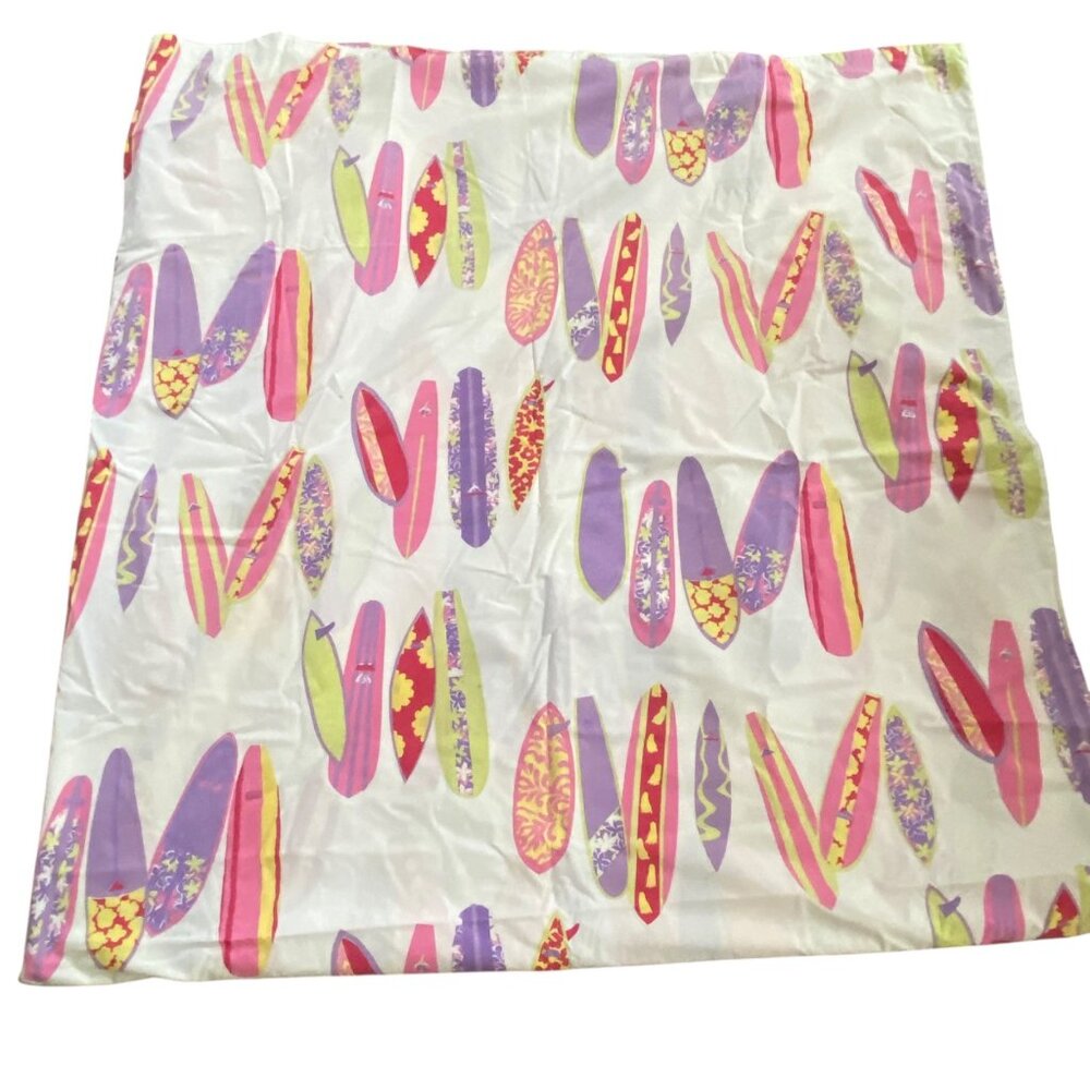 Garnet Hill Cotton Duvet Cover Pink Purple‎ Surfboard Beach Cottage Portugal QN